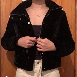 Black velvet coat